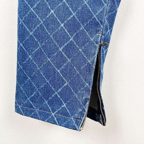 CHANEL | 2017 Spring Skinny Blue Jeans White All Over Diamond Print 40 - Picture 8 of 11